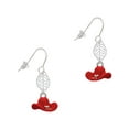 thumbnail image 1 of Delight Jewelry Silvertone Red Cowboy Hat Silvertone Leaf French Earrings, 1 of 5