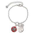 thumbnail image 1 of Delight Jewelry Silvertone Red Enamel Fire Department Medallion Silvertone Discover Dream Explore Zoey Charm Bracelet, 6.5+2" Extender, 1 of 4