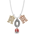 thumbnail image 1 of Delight Jewelry Silvertone Red Enamel Firefighter Helmet Multi-Colored Crystal Mom Charm Necklace, 1 of 5