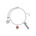 thumbnail image 1 of Delight Jewelry Silvertone Red Enamel Firefighter Helmet Silvertone Dream Big Charm Bracelet, 7.5+2" Extender, 1 of 4