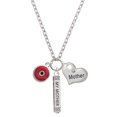 thumbnail image 1 of Delight Jewelry Silvertone Red Evil Eye Good Luck Always My Mother Bar Zoe Necklace, 1 of 4