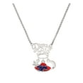 thumbnail image 1 of Delight Jewelry Silvertone Red Hat With Purple Bow Silvertone Dream Big Pendant Necklace, 25", 1 of 4