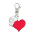 thumbnail image 1 of Delight Jewelry Silvertone Red Heart with Nurse Hat - Silvertone Clip on Charm with Clear Crystal Drop, 1 of 4