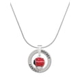thumbnail image 1 of Delight Jewelry Silvertone Red Ladybug Spinner Hockey Ring Charm Necklace, 18", 1 of 4