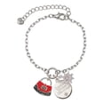 thumbnail image 1 of Delight Jewelry Silvertone Red Purse Silvertone Discover Dream Explore Zoey Charm Bracelet, 6.5+2" Extender, 1 of 4