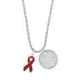 thumbnail image 1 of Delight Jewelry Silvertone Red Ribbon She is Clothed in Stength and Dignity Charm Necklace, 20"+3", 1 of 4