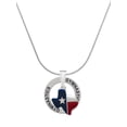 thumbnail image 1 of Delight Jewelry Silvertone Red and Blue Texas Gymnastics Ring Charm Necklace, 18", 1 of 4