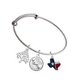 thumbnail image 1 of Delight Jewelry Silvertone Red and Blue Texas Silvertone Let Things Go Tree Charm Bangle Bracelet, 1 of 4