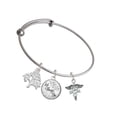 thumbnail image 1 of Delight Jewelry Silvertone Registered Nurse Caduceus Silvertone Let Things Go Tree Charm Bangle Bracelet, 1 of 4