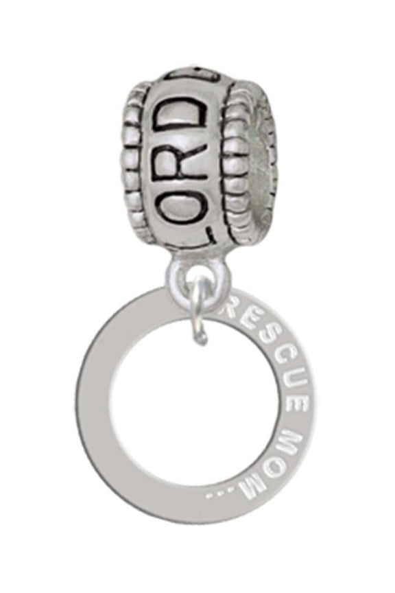 Silvertone Rescue Mom Infinity Ring Lord Guide Me Charm Bead