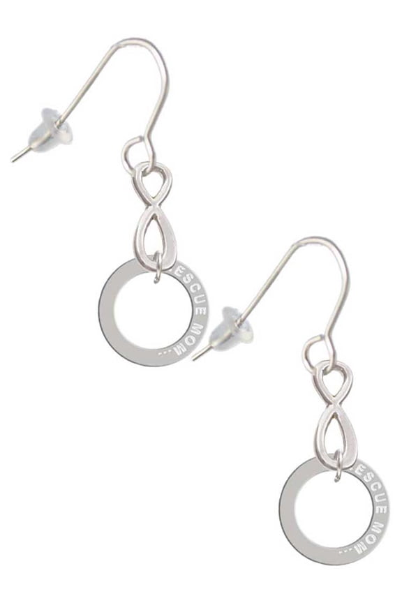 Silvertone Rescue Mom Infinity Ring Silver tone Infinity French Earrings