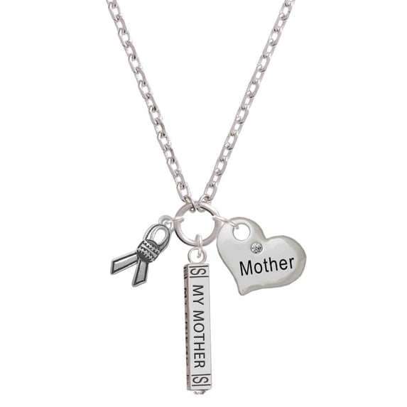 Delight Jewelry Silvertone Ribbon with Softball Always My Mother Bar Zoe Necklace