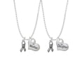 thumbnail image 1 of Delight Jewelry Silvertone Ribbon with Softball Mother & Daughter Heart Necklaces (Set of 2), 19"+2", 1 of 4