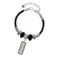 thumbnail image 1 of Delight Jewelry Silvertone Ride Like You Stole It Grandmother Celtic Knot Leather Bead Bracelet, 7"+2" Extender, 1 of 4