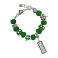 thumbnail image 1 of Delight Jewelry Silvertone Ride Like You Stole It - Green Irish Luck Bead Charm Bracelet, 7.5", 1 of 4