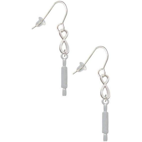Delight Jewelry Silvertone Rolling Pin Silver tone Infinity French Earrings