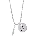 thumbnail image 1 of Delight Jewelry Silvertone Rolling Pin Silvertone Script Initial Disc - A - Charm Necklace, 20"+3", 1 of 4