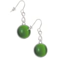 thumbnail image 1 of Delight Jewelry Silvertone Round - Imitation Cat's Eye - Green - Silver tone Infinity French Earrings, 1 of 4