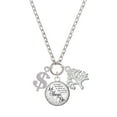thumbnail image 1 of Delight Jewelry Silvertone Rounded Dollar Sign Let Things Go Fall Zoey Charm Necklace, 28", 1 of 4