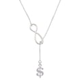thumbnail image 1 of Delight Jewelry Silvertone Rounded Dollar Sign Silver tone Elegant Infinity Lariat Necklace, 1 of 4