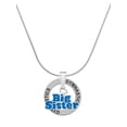 thumbnail image 1 of Delight Jewelry Silvertone Royal Blue ''Big Sister'' with Heart Gymnastics Ring Charm Necklace, 18", 1 of 4