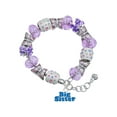 thumbnail image 1 of Delight Jewelry Silvertone Royal Blue ''Big Sister'' with Heart Purple Butterfly Bead Charm Bracelet, 7"+1" Extender, 1 of 5