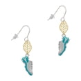 thumbnail image 1 of Delight Jewelry Silvertone Running Shoe Teal Goldtone Leaf French Earrings, 1 of 4