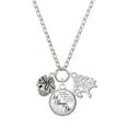 thumbnail image 1 of Delight Jewelry Silvertone Sand Dollar Spinner Let Things Go Fall Zoey Charm Necklace, 28", 1 of 4