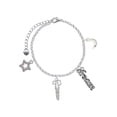 thumbnail image 1 of Delight Jewelry Silvertone Scissors Silvertone Dream Big Charm Bracelet, 7.5+2" Extender, 1 of 4