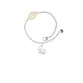 thumbnail image 1 of Delight Jewelry Silvertone Scottie Dog Silhouette Heart - Goldtone Leaf Delicate Bracelet, 6.25+1.75", 1 of 4