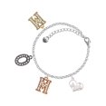 thumbnail image 1 of Delight Jewelry Silvertone Scottie Dog Silhouette Heart Multi-Colored Crystal Mom Charm Bracelet, 1 of 4