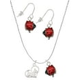 thumbnail image 1 of Delight Jewelry Silvertone Scottie Dog Silhouette Heart Red Lucky Ladybug Necklace and Dangle Earrings Set, 1 of 6