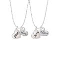 thumbnail image 1 of Delight Jewelry Silvertone Script Mom Heart Mother & Daughter Heart Necklaces (Set of 2), 19"+2", 1 of 4