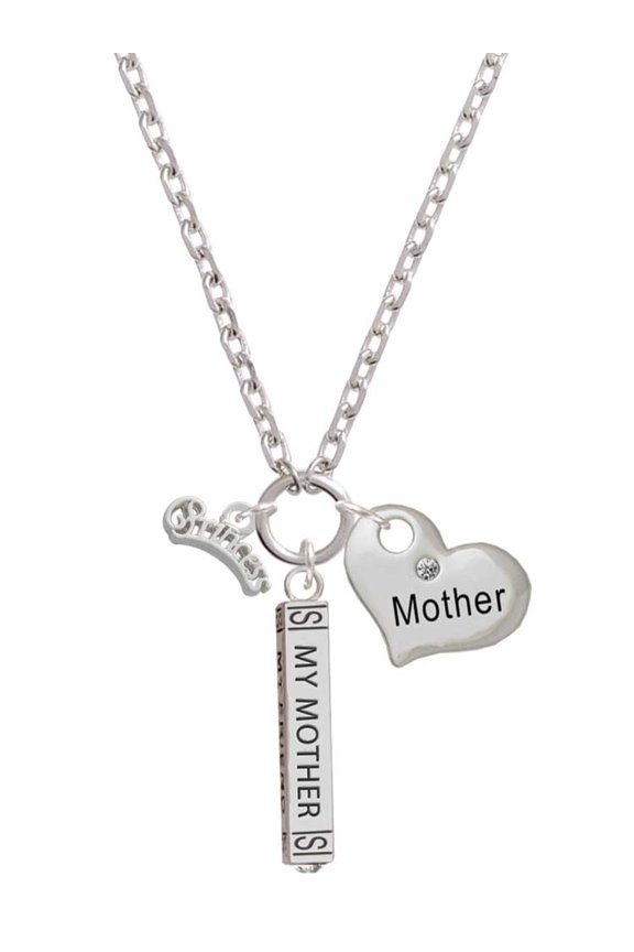 Silvertone Script ''Princess'' Always My Mother Bar Zoe Necklace