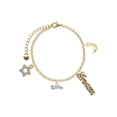 thumbnail image 1 of Delight Jewelry Silvertone Script ''Princess'' Goldtone Dream Big Charm Bracelet, 7.5+2" Extender, 1 of 4