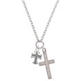 thumbnail image 1 of Delight Jewelry Silvertone Scroll Cross with Antiqued Decoration Everlasting Love Engraved Cross Zoey Necklace, 28", 1 of 4