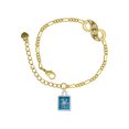 thumbnail image 1 of Delight Jewelry Silvertone Sea Turtle in Shadow Box Gold-tone Paw Infinity Link Chain Bracelet, 6"+2" Extender, 1 of 3