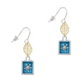 thumbnail image 1 of Delight Jewelry Silvertone Sea Turtle in Shadow Box Goldtone Leaf French Earrings, 1 of 4