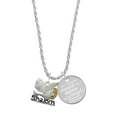 thumbnail image 1 of Delight Jewelry Silvertone Shalom with Dove She is Clothed in Stength and Dignity Charm Necklace, 20"+3", 1 of 4