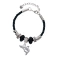 thumbnail image 1 of Delight Jewelry Silvertone Shark Niece Celtic Knot Leather Bead Bracelet, 7"+2" Extender, 1 of 4