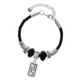 thumbnail image 1 of Delight Jewelry Silvertone Shut Up Legs Wife Celtic Knot Leather Bead Bracelet, 7"+2" Extender, 1 of 4