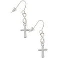 thumbnail image 1 of Delight Jewelry Silvertone Simple Plain Small Cross Silver tone Infinity French Earrings, 1 of 4