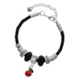 thumbnail image 1 of Delight Jewelry Silvertone Single Cherry Mom Celtic Knot Leather Bead Bracelet, 7"+2" Extender, 1 of 4