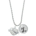 thumbnail image 1 of Delight Jewelry Silvertone Sister Banner on Clear Crystal Heart Silvertone Script Initial Disc - Z - Charm Necklace, 20"+3", 1 of 4