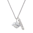 thumbnail image 1 of Delight Jewelry Silvertone Sister Banner on Clear Crystal Heart Silvertone Sisters Best Friends Forever Bar Charm Necklace, 23", 1 of 4