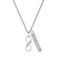 thumbnail image 1 of Delight Jewelry Silvertone Sister Infinity Sign Silvertone Fearless Bar Charm Necklace, 23", 1 of 4