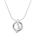 thumbnail image 1 of Delight Jewelry Silvertone Sixteenth Note Live Ring Charm Necklace, 18", 1 of 4