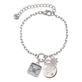 thumbnail image 1 of Delight Jewelry Silvertone Skull and Bones - Square Seal Silvertone Discover Dream Explore Zoey Charm Bracelet, 6.5+2" Extender, 1 of 4