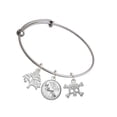 thumbnail image 1 of Delight Jewelry Silvertone Skull with Clear Crystals Silvertone Let Things Go Tree Charm Bangle Bracelet, 1 of 4