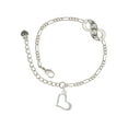 thumbnail image 1 of Delight Jewelry Silvertone Slanted Open Heart Silver-tone Paw Infinity Link Chain Bracelet, 6"+2" Extender, 1 of 3